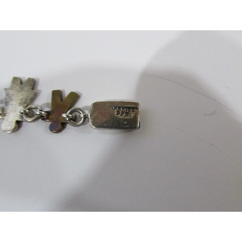 Mexican Vintage Sterling Silver 925 Hand Stamped Linked Bracelet of People